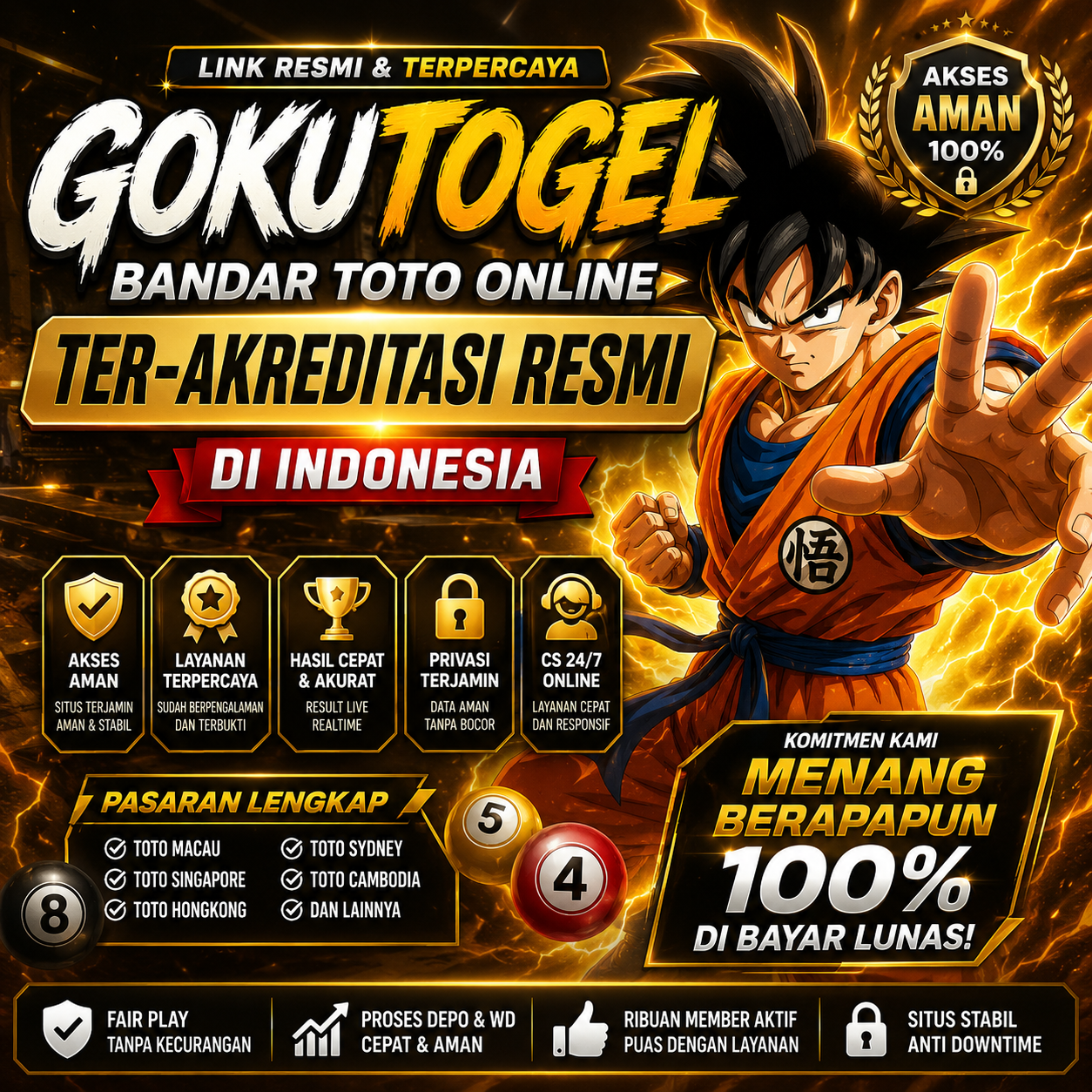 GOKUTOGEL ✈️ Link Bandar Toto Online Ter-Akreditasi Resmi Di Indonesia